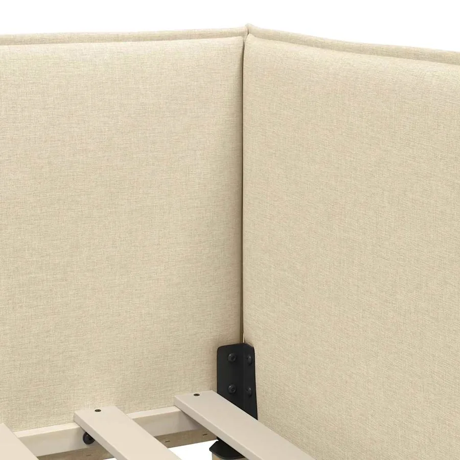 Cadre de lit d'angle avec matelas 2 pcs Crème Velours - 8
