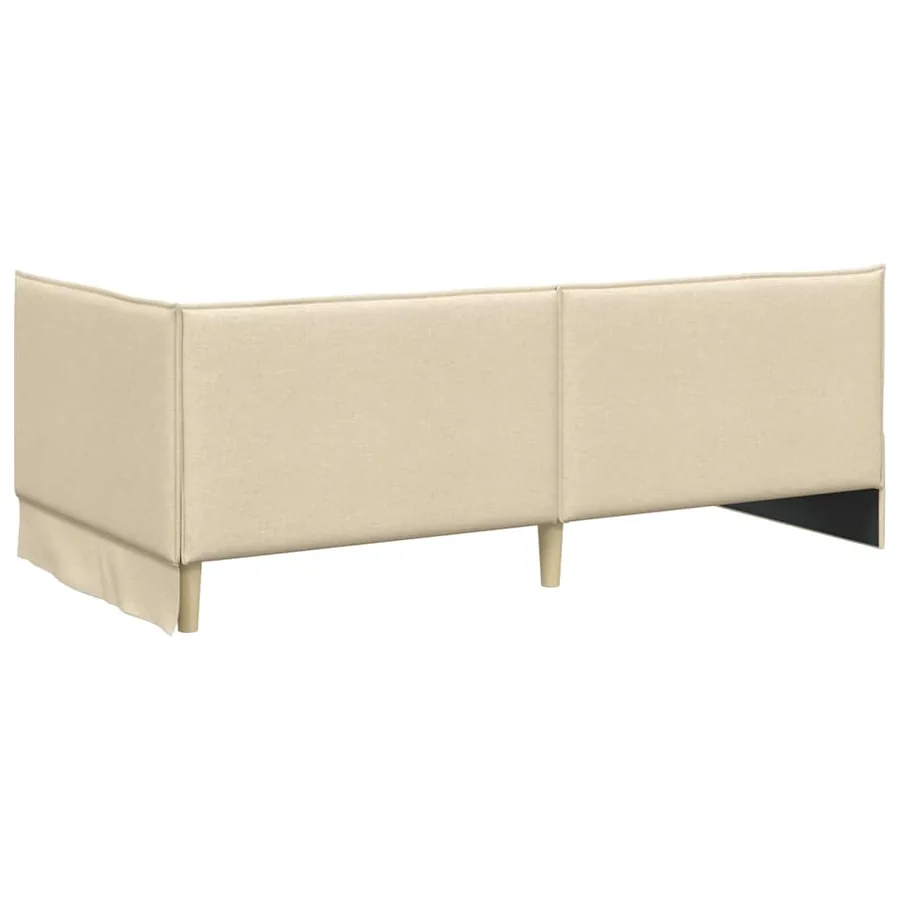 Cadre de lit d'angle avec matelas 2 pcs Crème Velours - 9