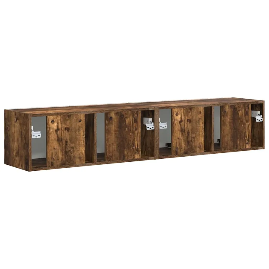 Meuble TV mural 2 pcs Chêne fumé 78,5 x 31 x 29,5 cm - 9