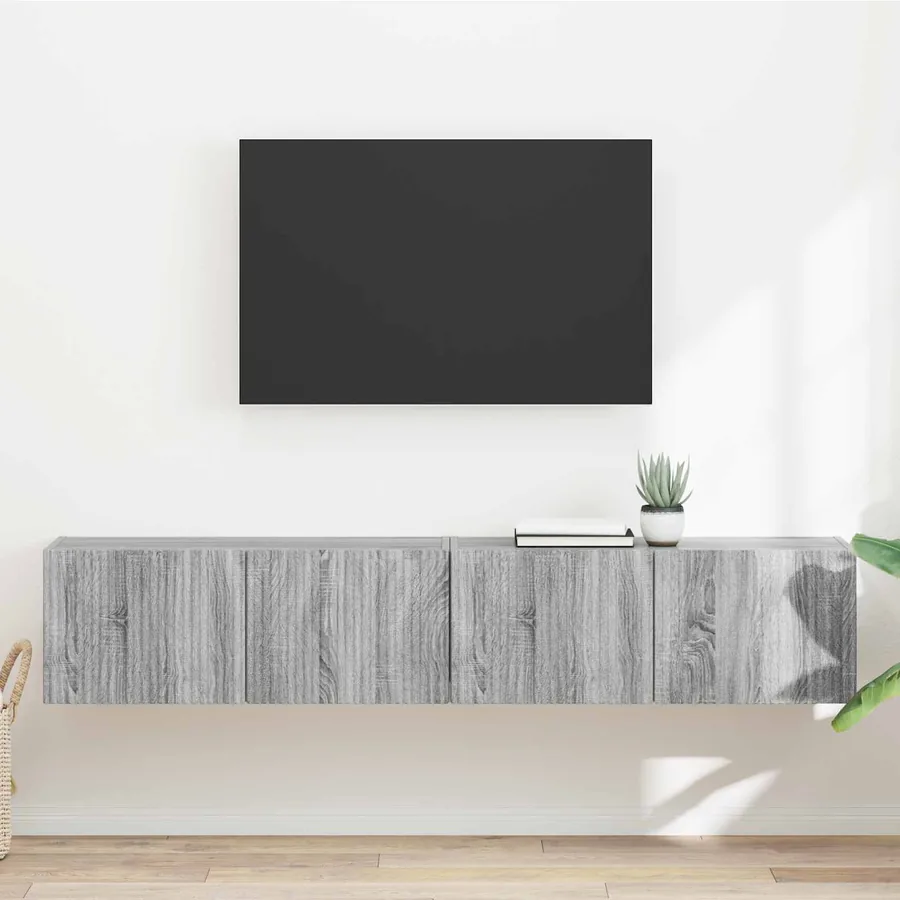 Meuble TV mural 2 pcs Gris Sonoma 78,5 x 31 x 29,5 cm