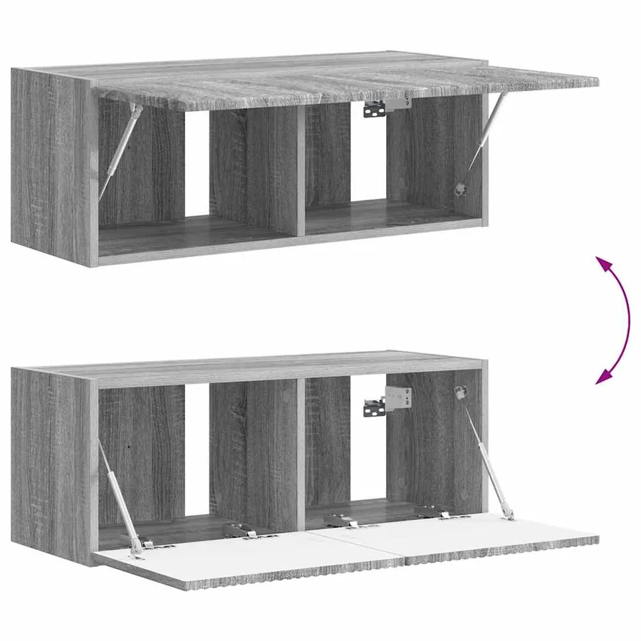 Meuble TV mural 2 pcs Gris Sonoma 78,5 x 31 x 29,5 cm - 12
