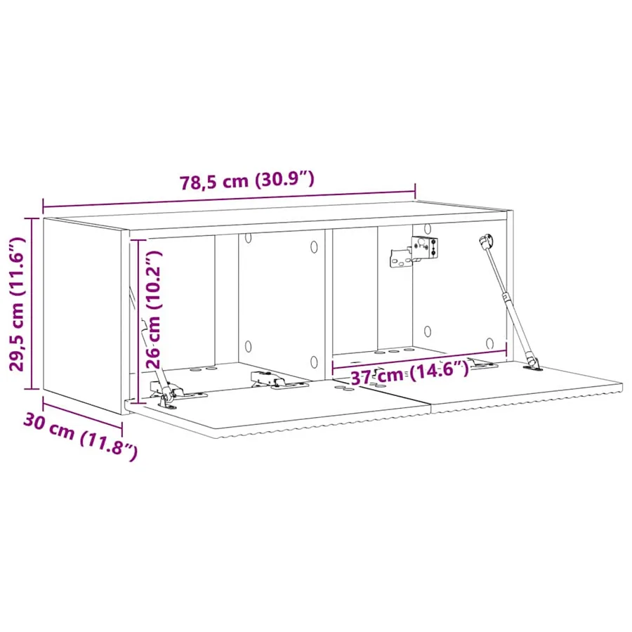 Meuble TV mural 2 pcs Gris Sonoma 78,5 x 31 x 29,5 cm - 14