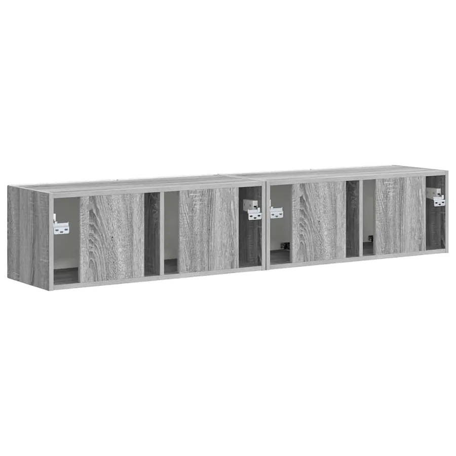 Meuble TV mural 2 pcs Gris Sonoma 78,5 x 31 x 29,5 cm - 9