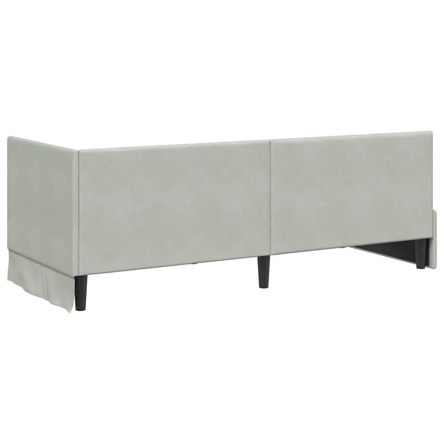 Cadre de lit d'angle avec matelas 2 pcs Gris clair Velours - 9
