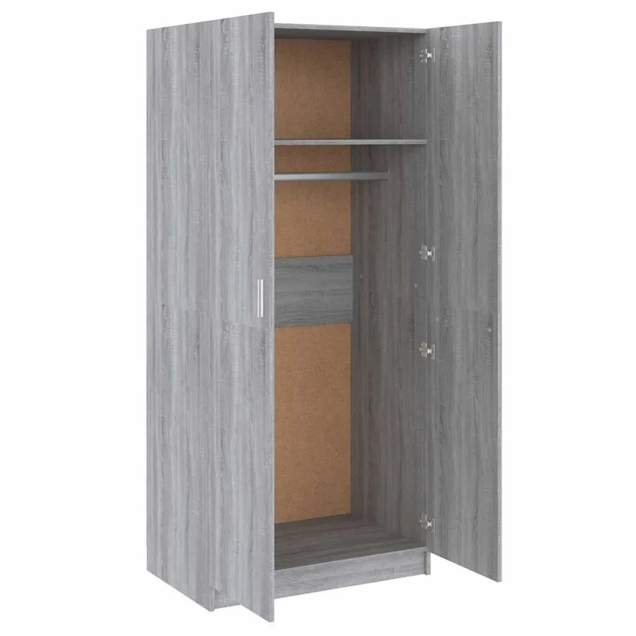 Garde-robe Sonoma gris 80x52x180 cm Bois d'ingénierie - 5