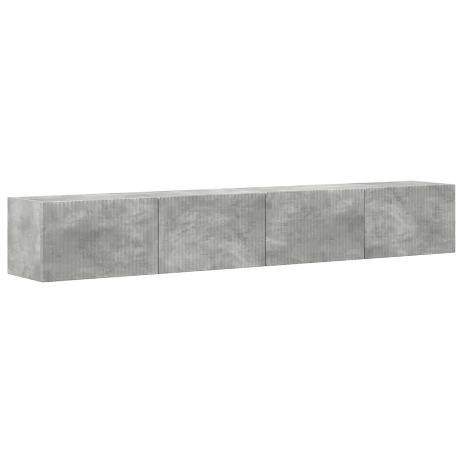 Meuble TV mural 2 pcs Béton 98 x 31 x 29,5 cm Bois d'ingénierie - 2