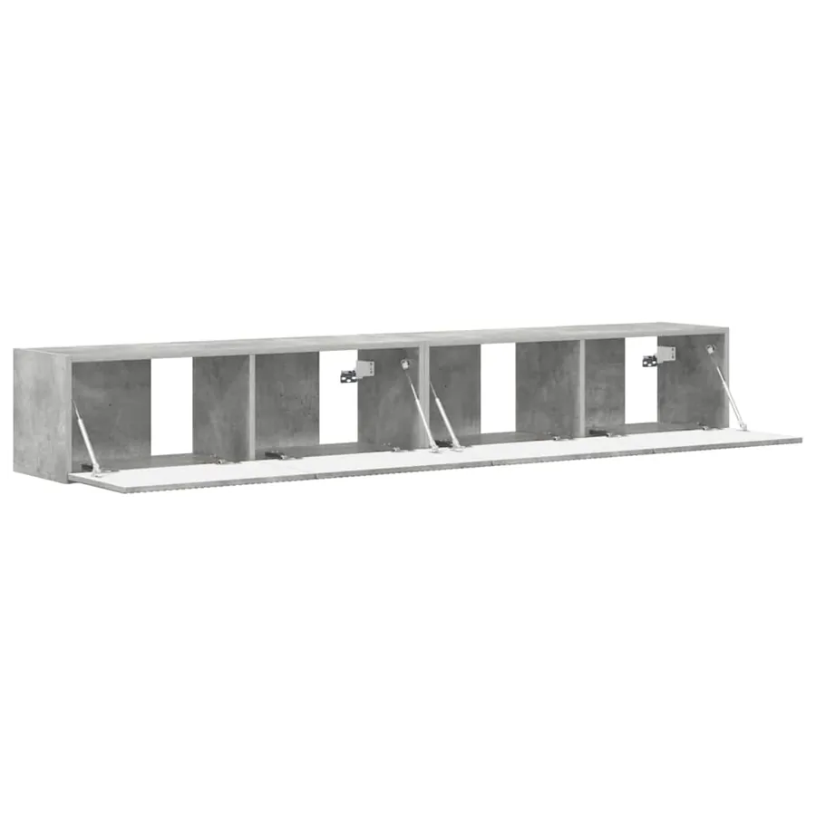 Meuble TV mural 2 pcs Béton 98 x 31 x 29,5 cm Bois d'ingénierie - 6