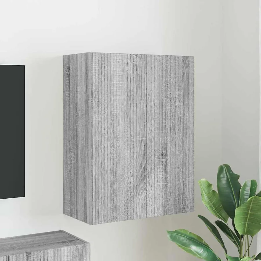 Meuble TV mural Gris Sonoma 59,5 x 31 x 80 cm Bois d'ingénierie