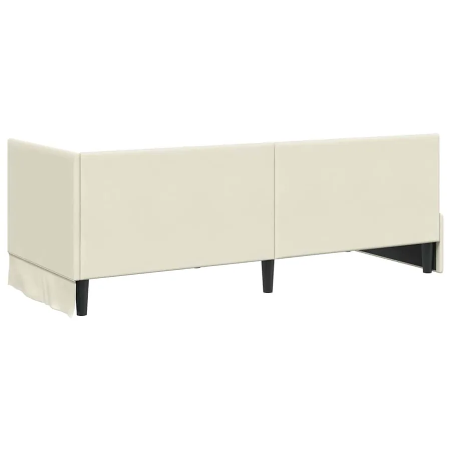 Cadre de lit d'angle Crème 80 cm x 200 cm Velours - 7