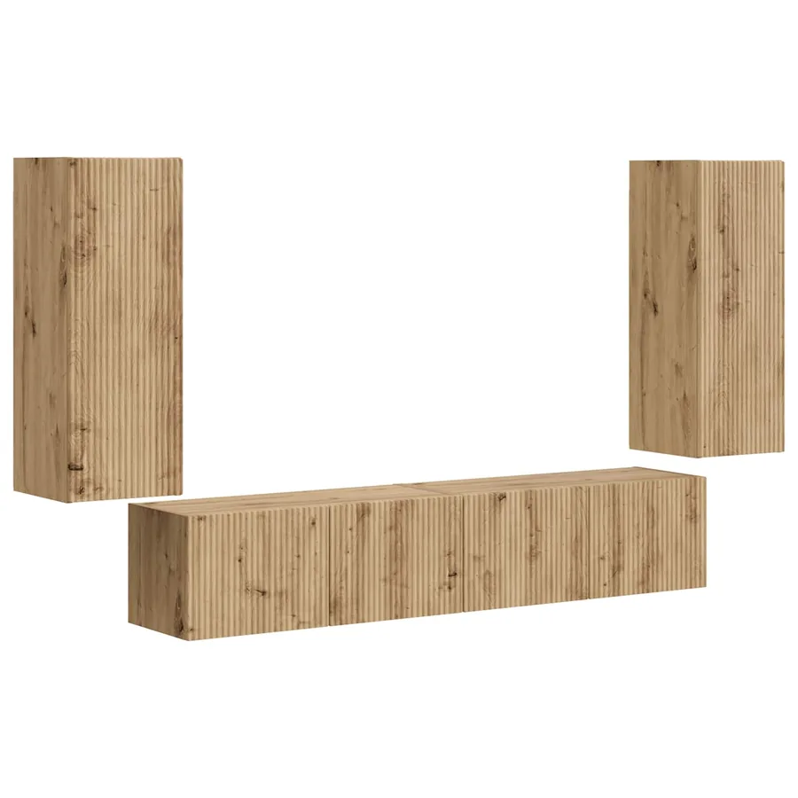 Ensemble de meuble TV mural 4 pcs Chêne artisanal - 2
