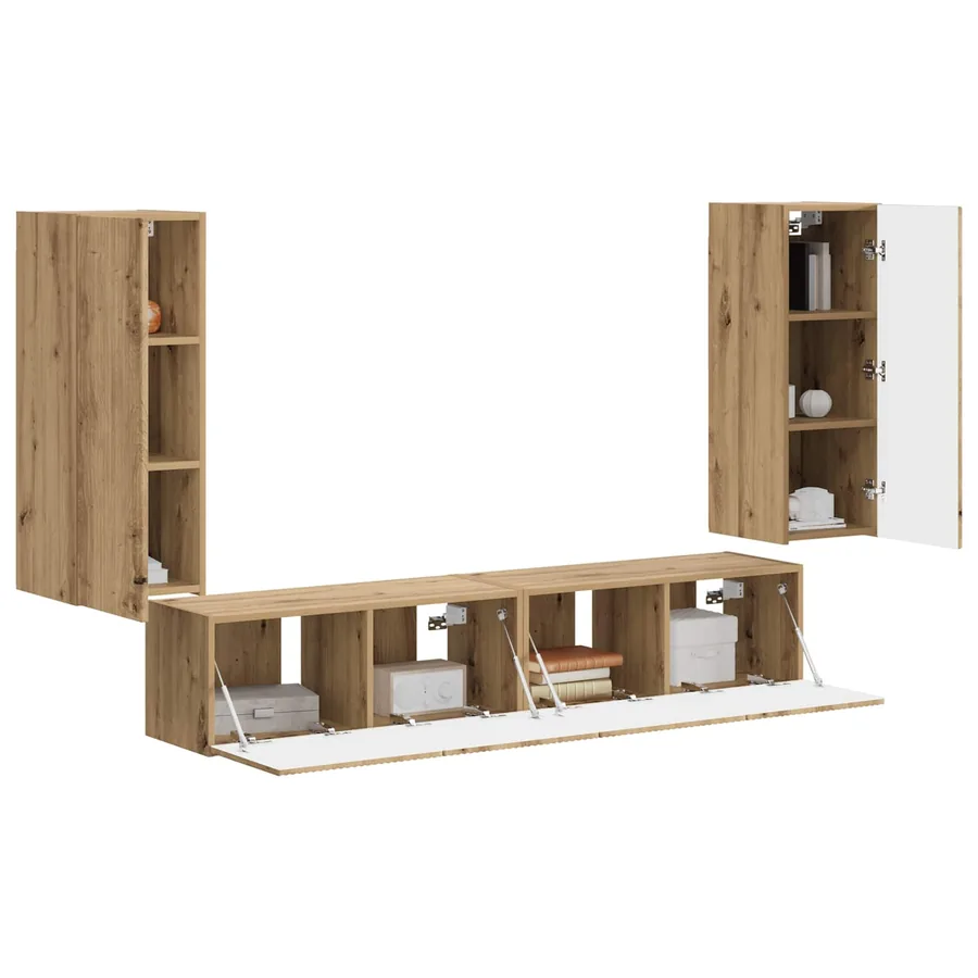 Ensemble de meuble TV mural 4 pcs Chêne artisanal - 3