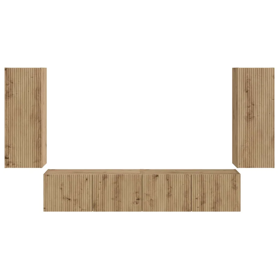 Ensemble de meuble TV mural 4 pcs Chêne artisanal - 7