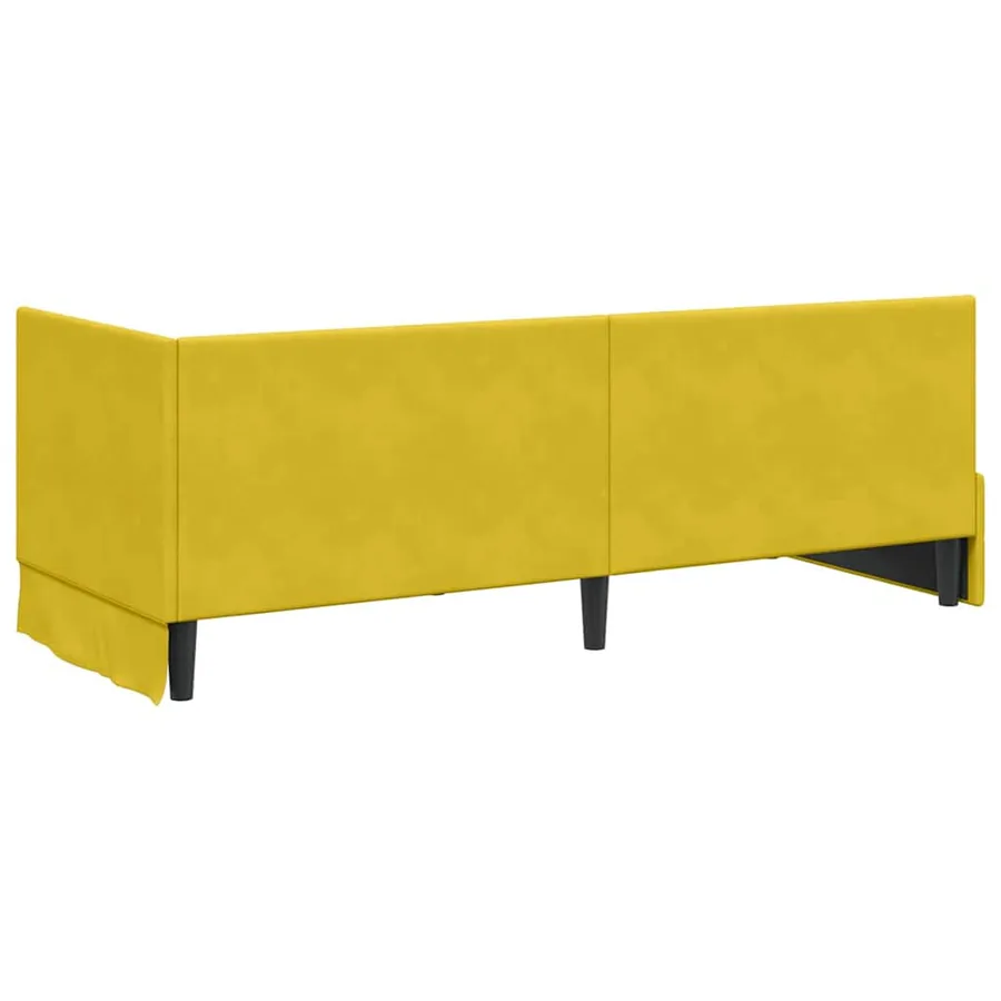 Cadre de lit d'angle avec matelas 2 pcs Jaune Velours - 9