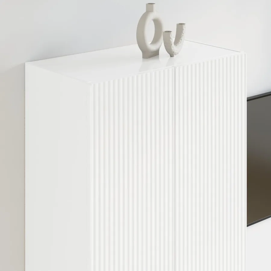 Meuble TV mural Montage mural Blanc brillant 59,5 x 31 x 100 cm - 4