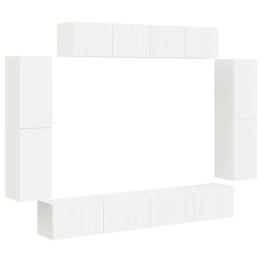 Meuble TV 8 pcs Blanc - 2