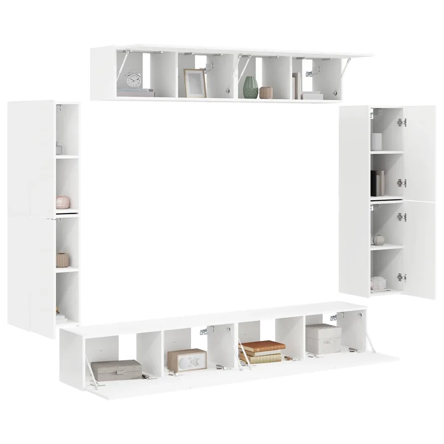 Meuble TV 8 pcs Blanc - 3