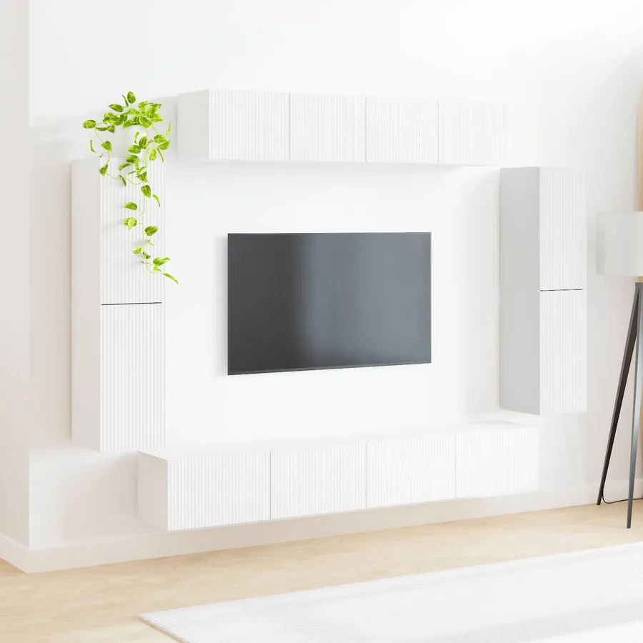 Meuble TV 8 pcs Blanc - 4