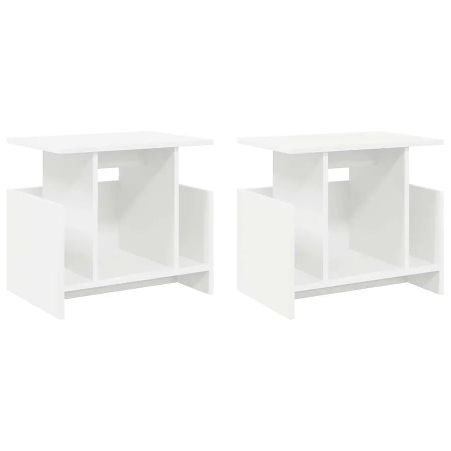 Meuble TV 2 pcs Blanc 50 x 35 x 45 cm Bois d'ingénierie - 2