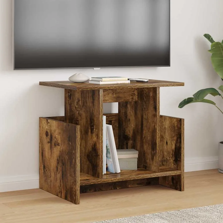 Meuble TV Chêne fumé 50 x 35 x 45 cm Bois d'ingénierie