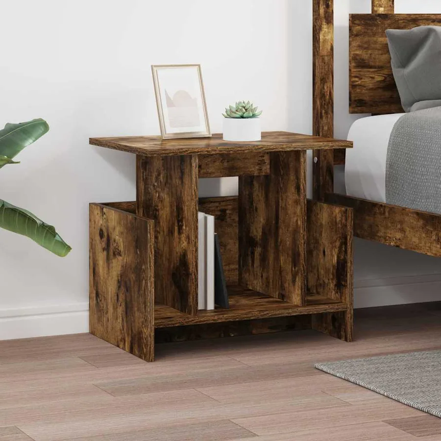 Meuble TV Chêne fumé 50 x 35 x 45 cm Bois d'ingénierie - 4