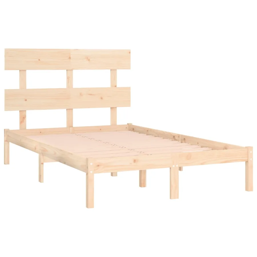 Cadre de lit sans matelas 140x200 cm bois massif - 4