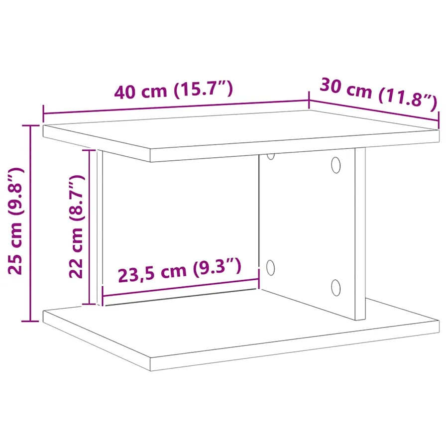 Table de chevet 2 pcs Chêne Sonoma 40 x 30 x 25 cm - 13