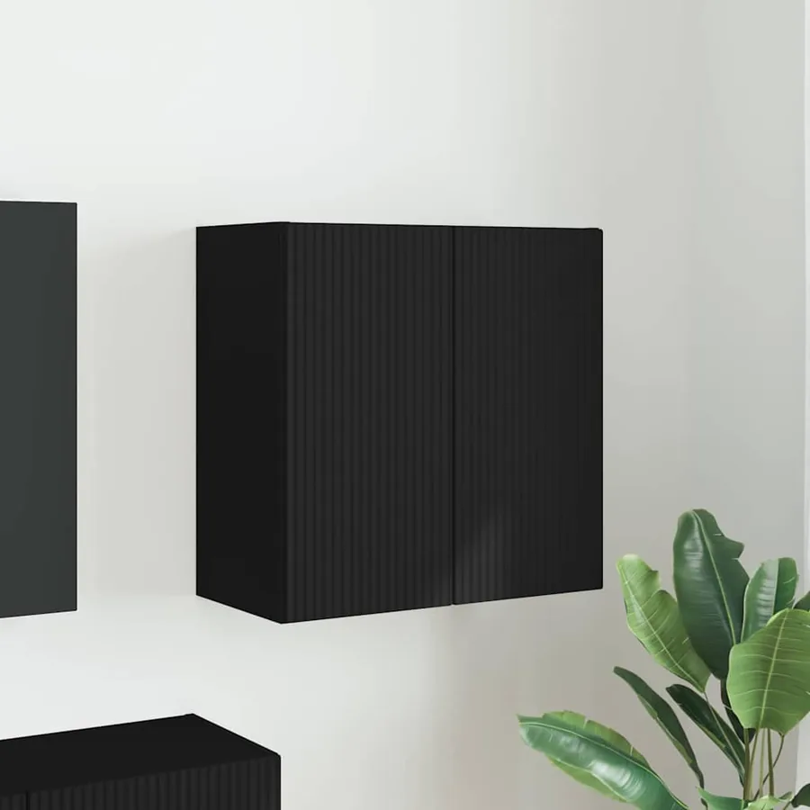 Meuble TV mural Noir 59,5 x 31 x 60 cm Bois d'ingénierie