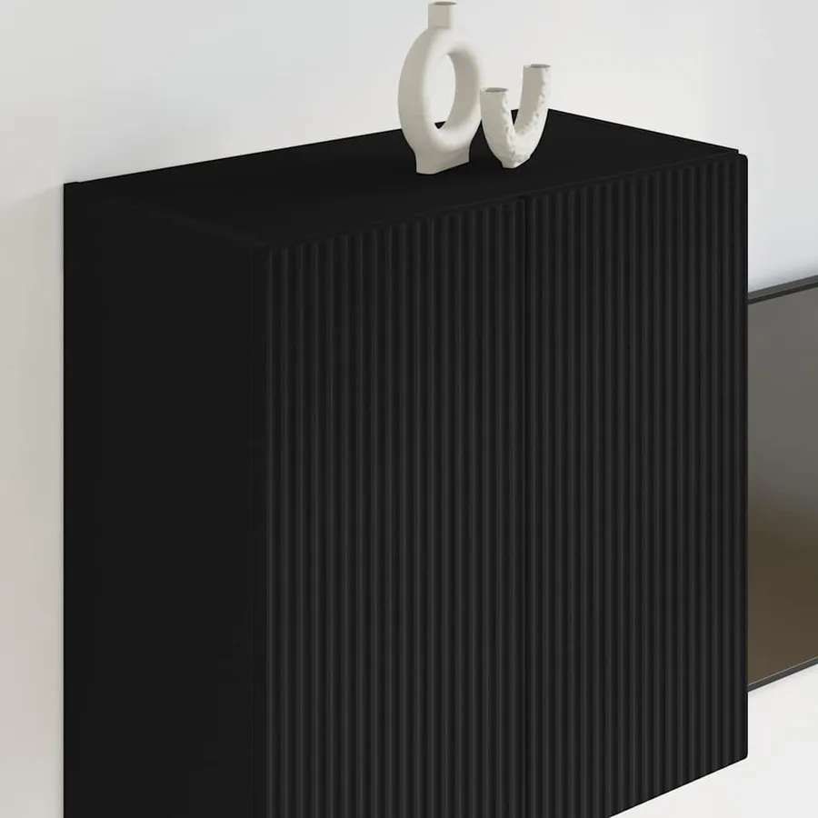 Meuble TV mural Noir 59,5 x 31 x 60 cm Bois d'ingénierie - 4