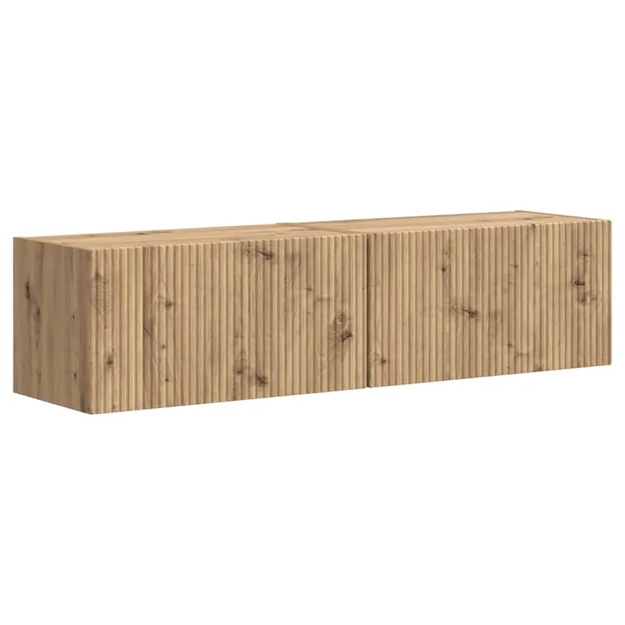 Meuble TV mural 2 pcs Chêne artisan Bois d'ingénierie - 2