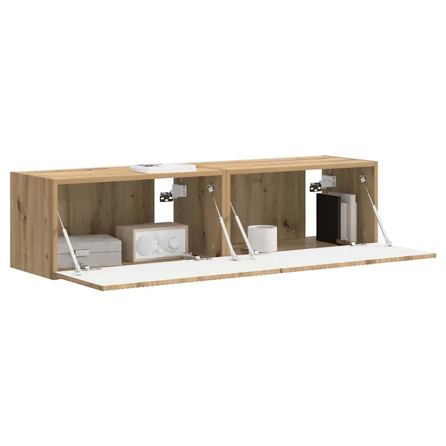 Meuble TV mural 2 pcs Chêne artisan Bois d'ingénierie - 3