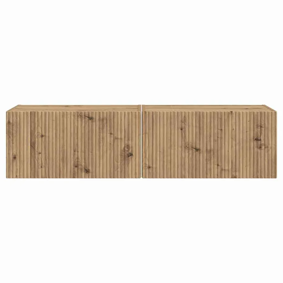 Meuble TV mural 2 pcs Chêne artisan Bois d'ingénierie - 7