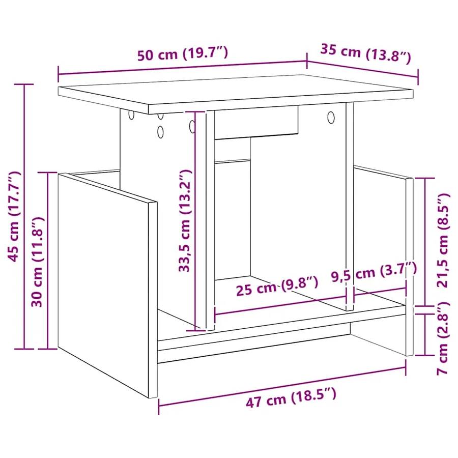 Meuble TV 2 pcs Chêne noir 50 x 35 x 45 cm Bois d'ingénierie - 13