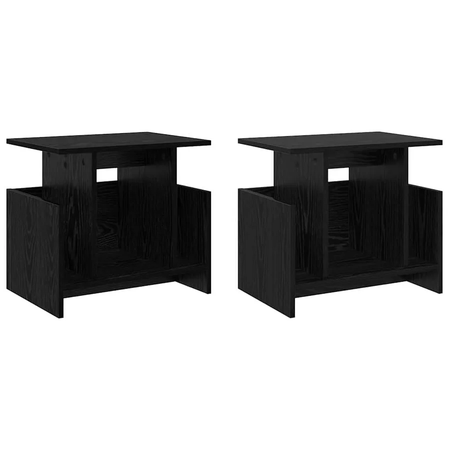 Meuble TV 2 pcs Chêne noir 50 x 35 x 45 cm Bois d'ingénierie - 2