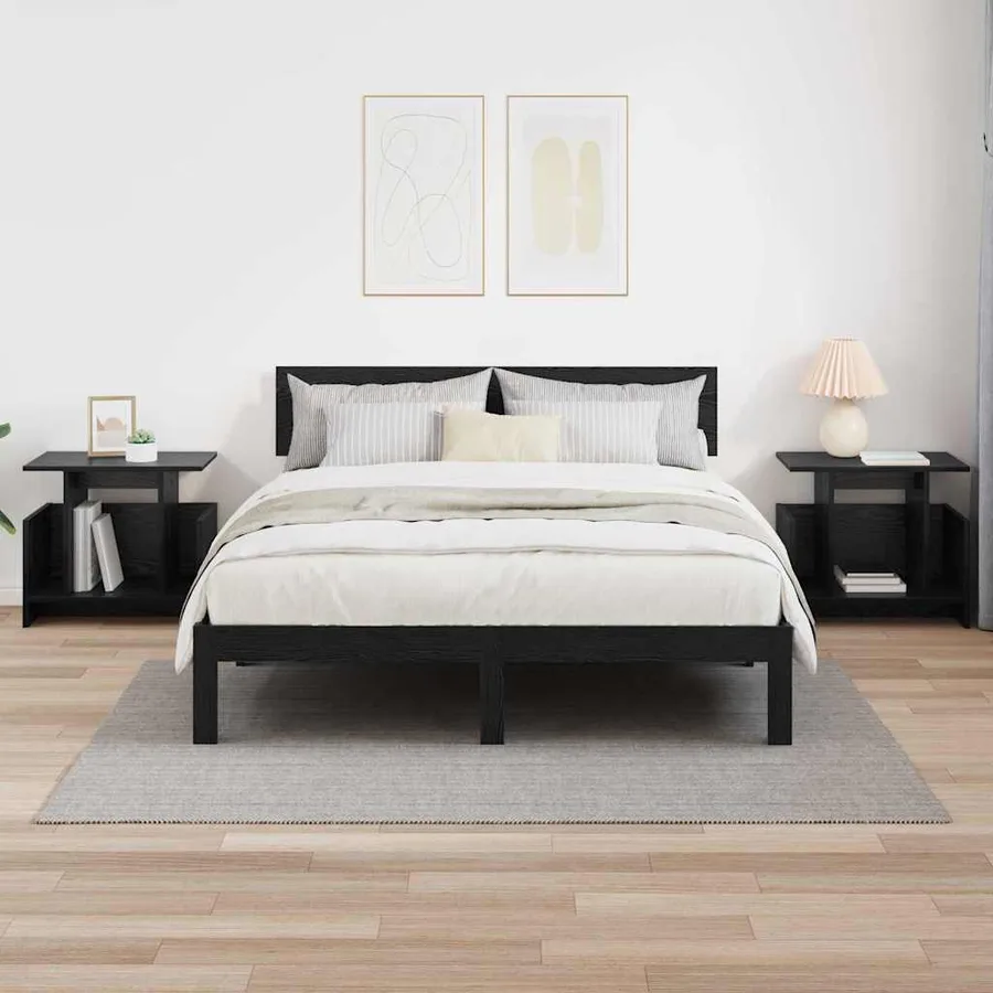 Meuble TV 2 pcs Chêne noir 50 x 35 x 45 cm Bois d'ingénierie - 4