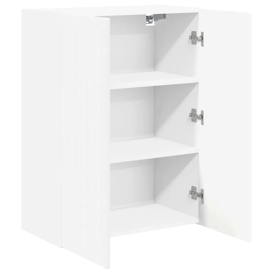 Meuble TV mural Blanc 59,5 x 31 x 80 cm Bois d'ingénierie - 5