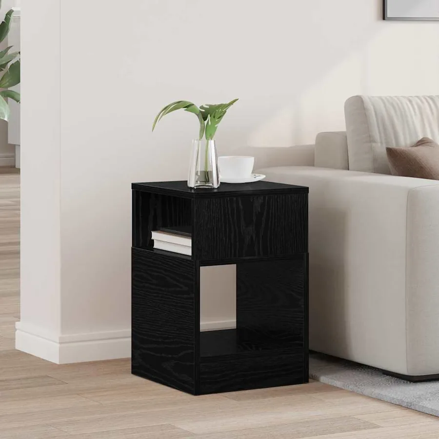 Table d'appoint Chêne noir 30,5 x 30 x 45 cm Bois d'ingénierie