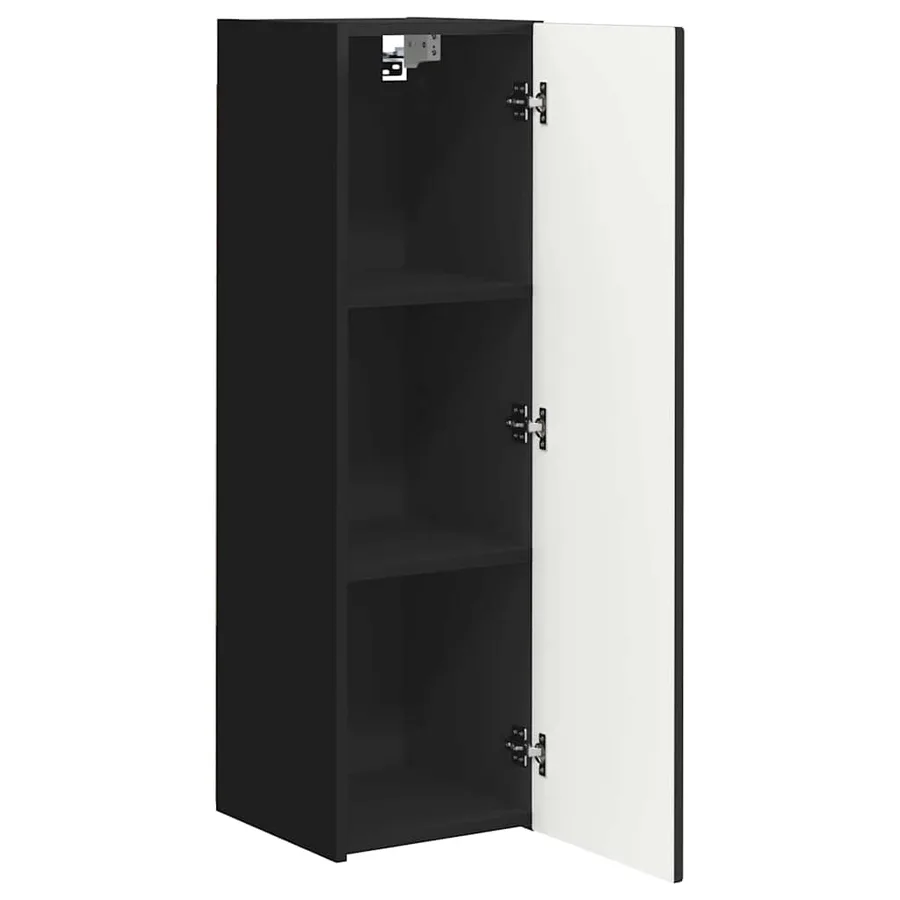 Meuble TV mural 2 pcs Noir 30 x 31 x 100 cm Bois d'ingénierie - 6