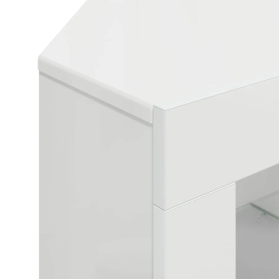 Meuble TV LED d'Angle Montage mural Blanc brillant 100x40x68cm - 11