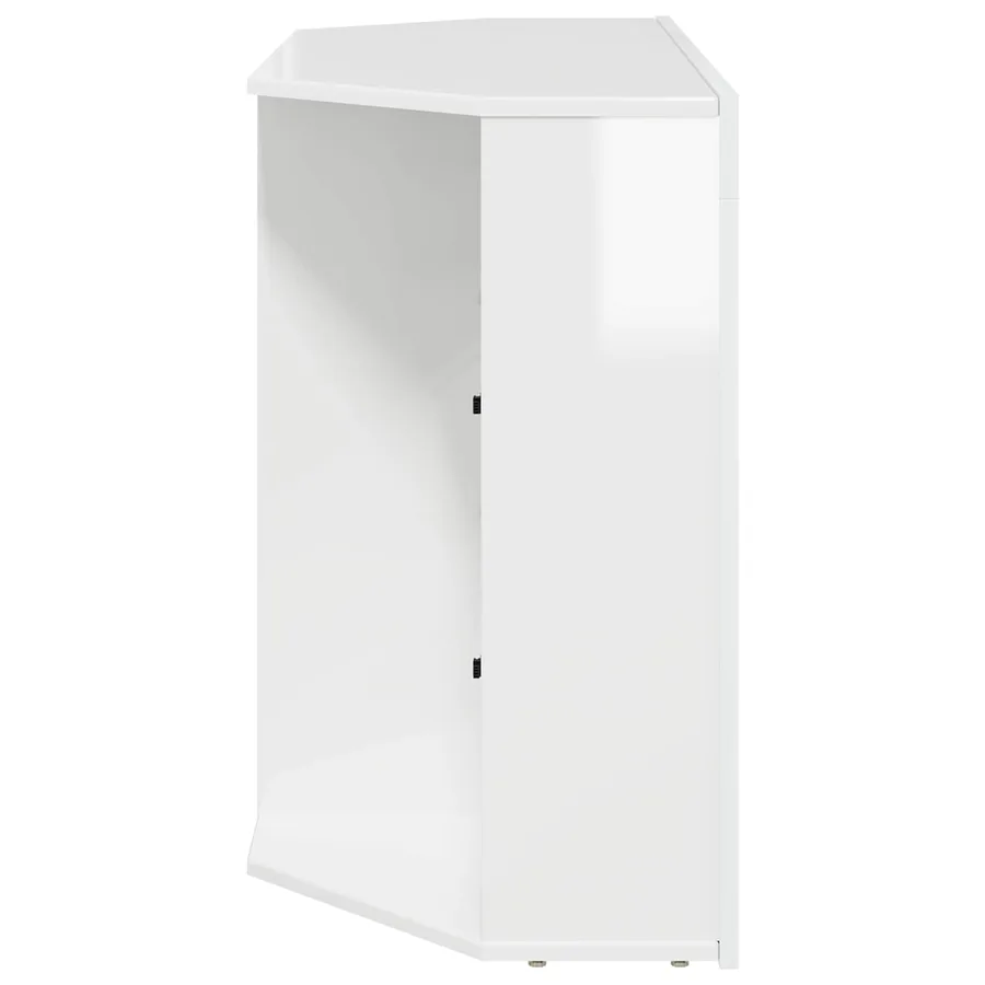 Meuble TV LED d'Angle Montage mural Blanc brillant 100x40x68cm - 9