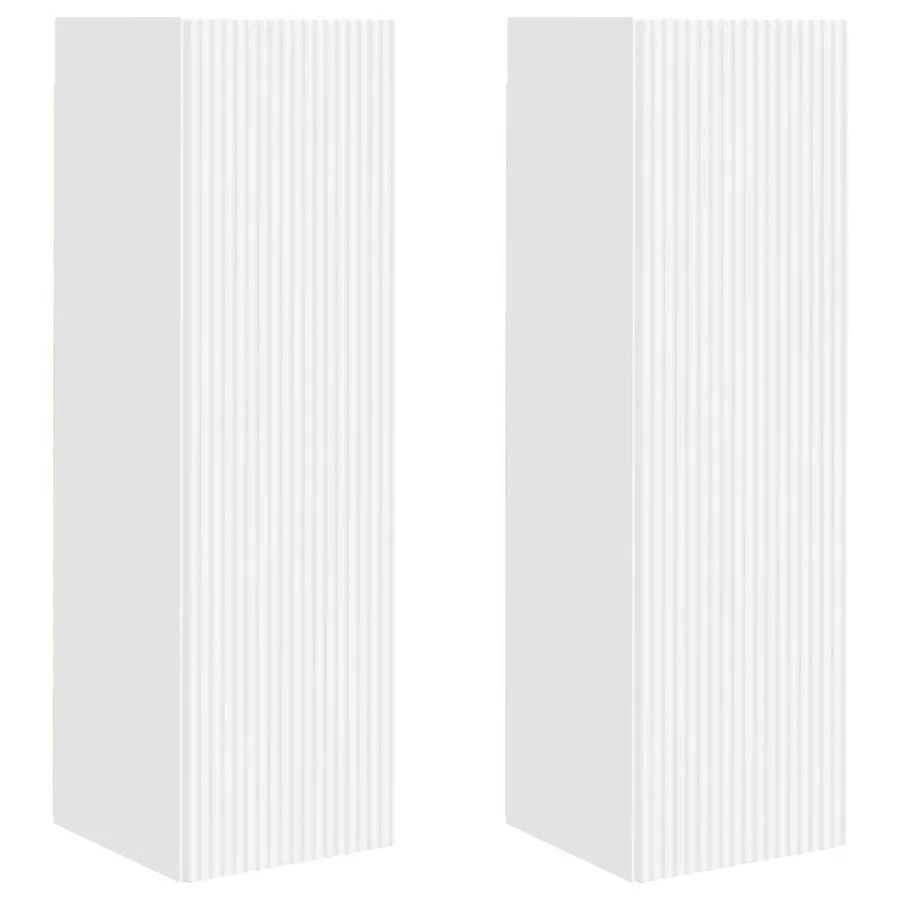 Meuble TV mural 2 pcs Blanc 30 x 31 x 100 cm Bois d'ingénierie - 2