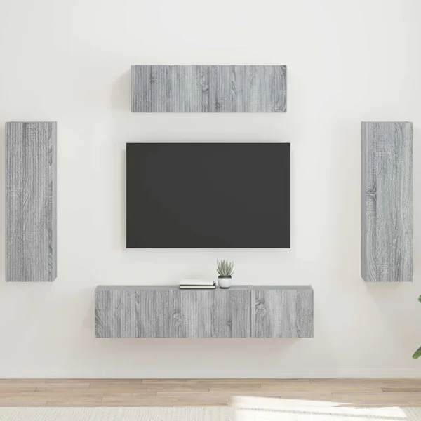 Meuble TV 5 pcs Gris Sonoma