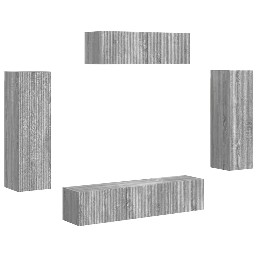 Meuble TV 5 pcs Gris Sonoma - 2
