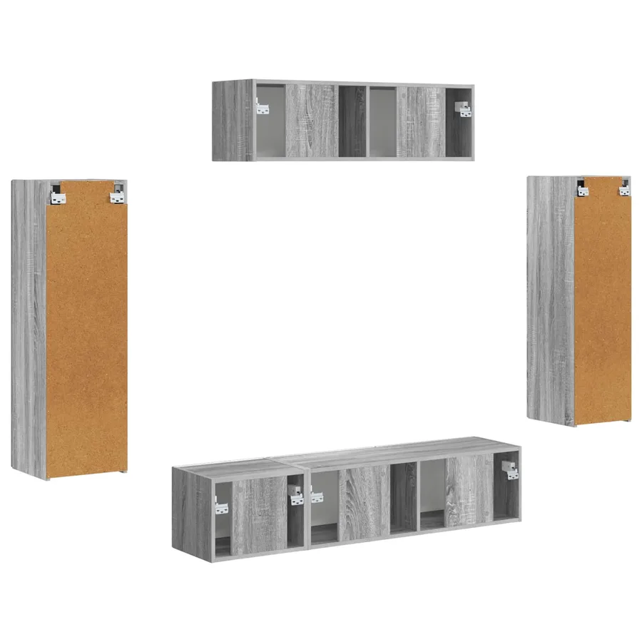 Meuble TV 5 pcs Gris Sonoma - 9