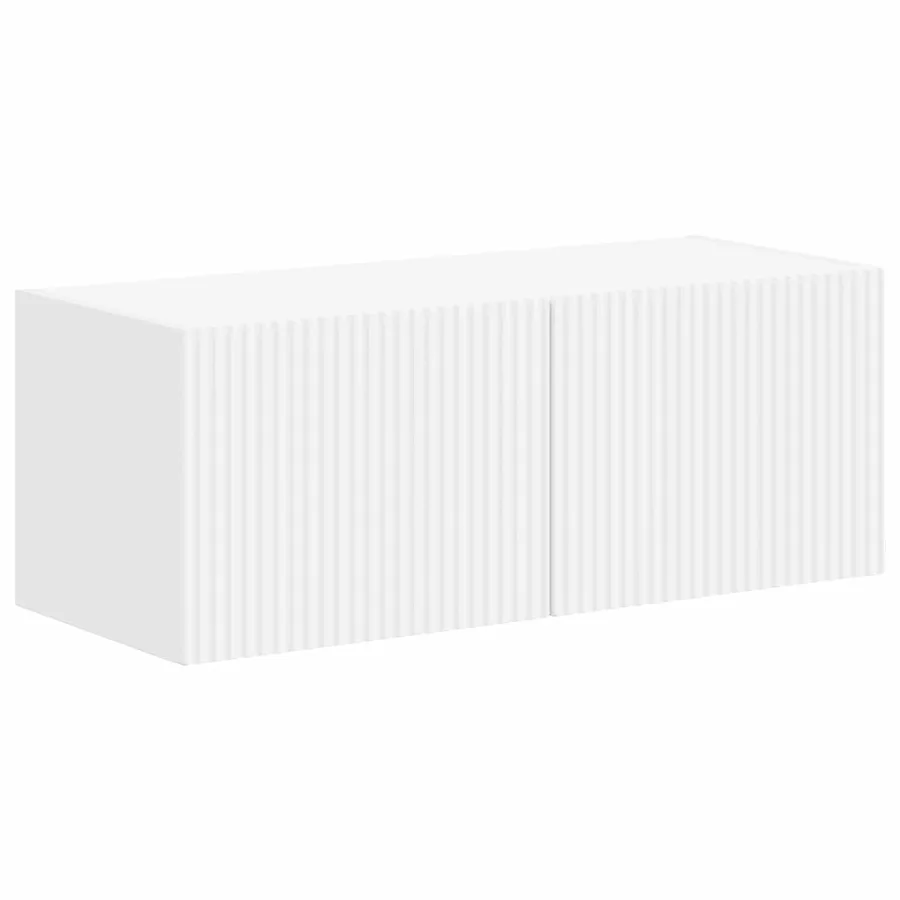 Ensemble meuble TV Montage mural 4 pcs Blanc Bois d'ingénierie - 5