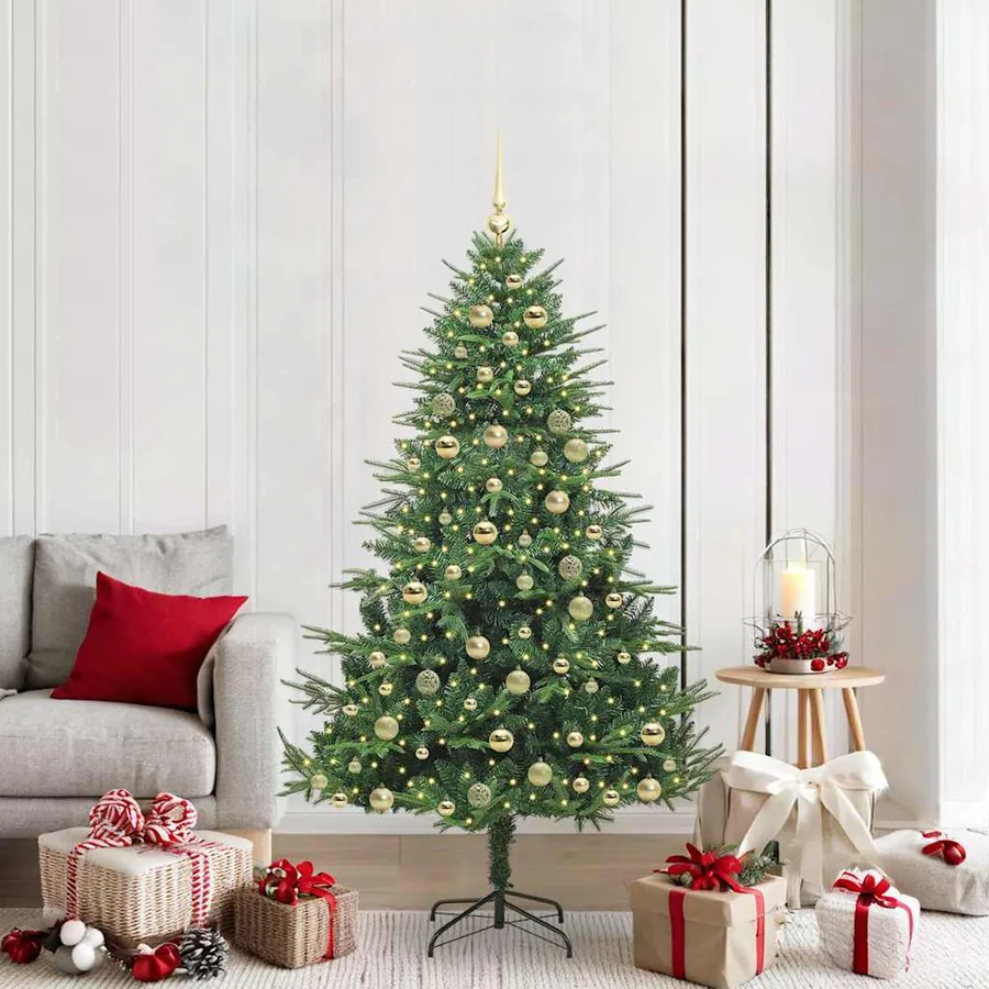 Arbre de Noël artificiel pré-éclairé avec ensemble de boules