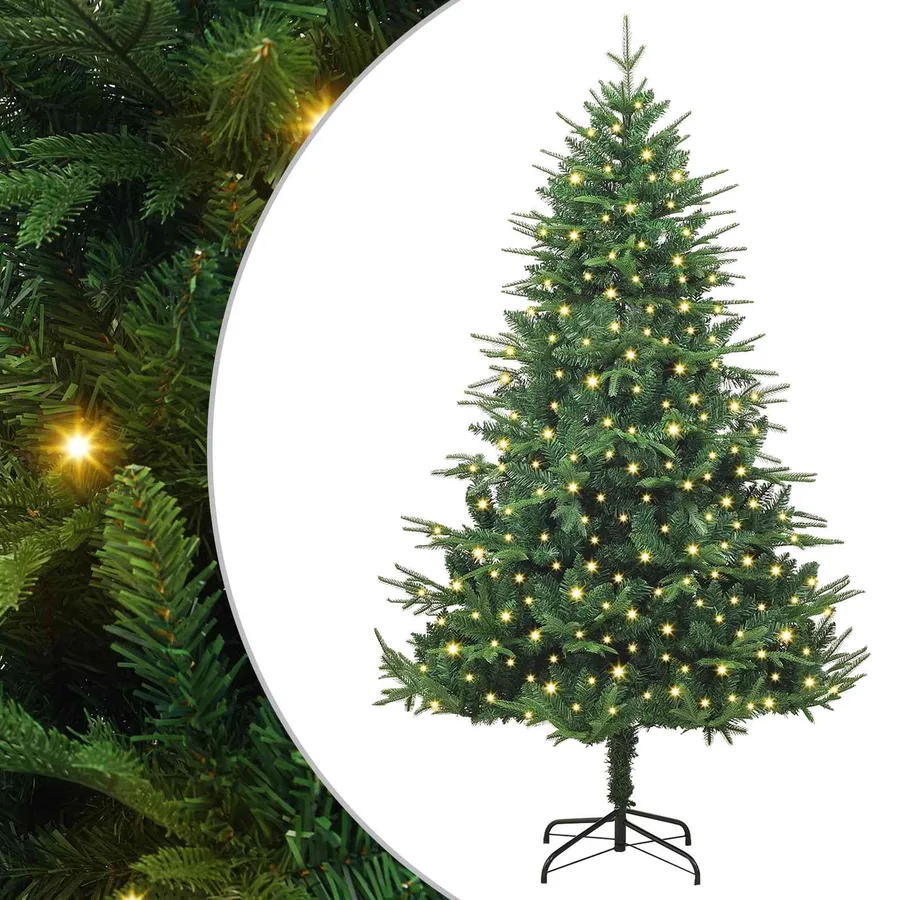 Sapin de Noël artificiel pré-éclairé Vert 180 cm PVC et PE - 2