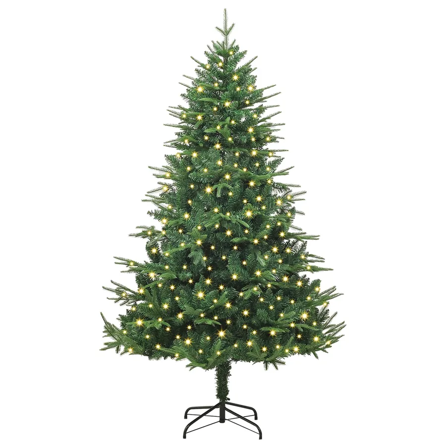 Sapin de Noël artificiel pré-éclairé Vert 180 cm PVC et PE - 3