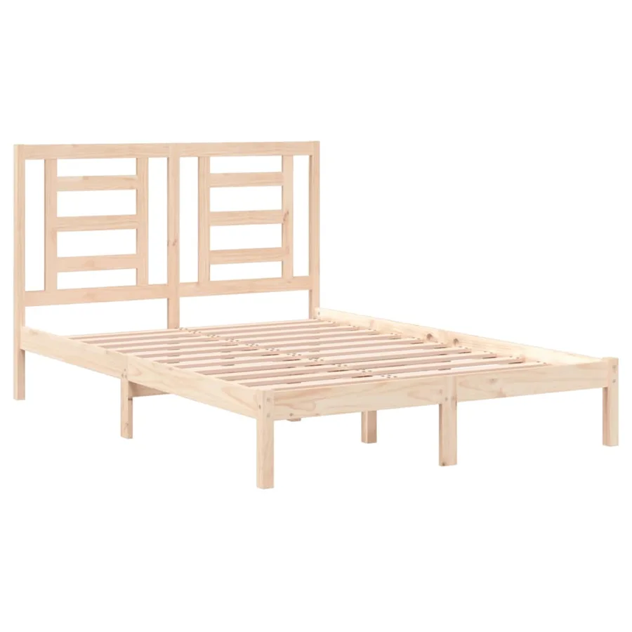 Cadre de lit sans matelas 140x200 cm bois massif de pin - 4
