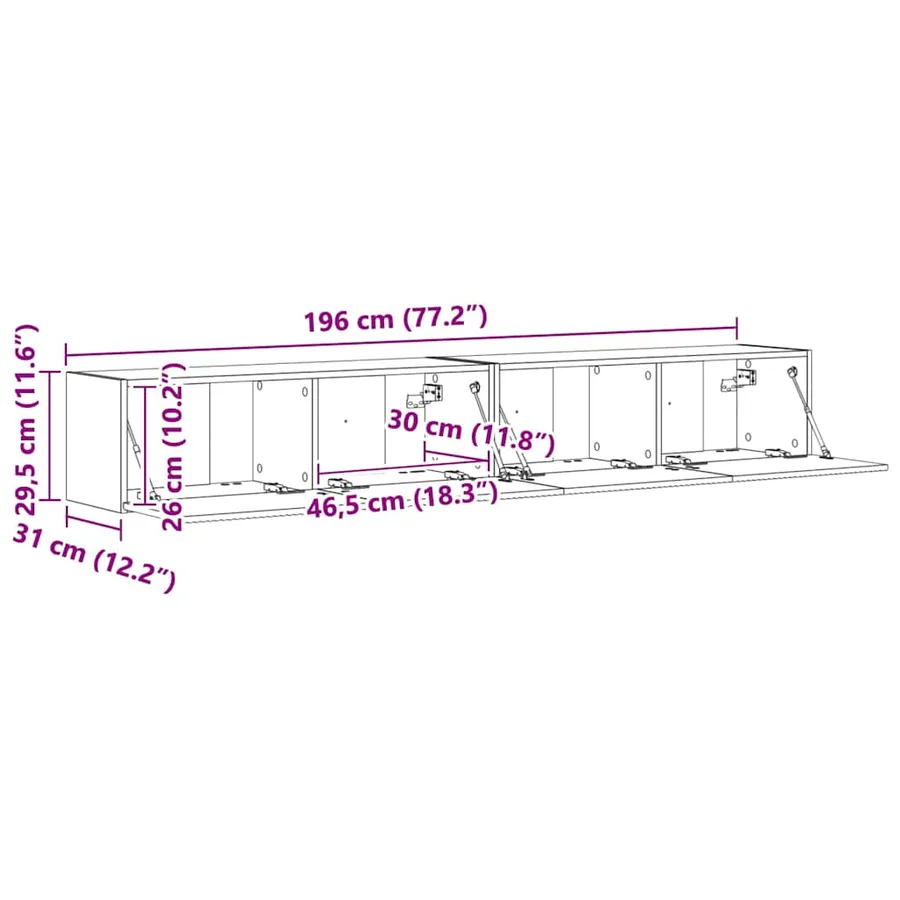 Meuble TV mural Montage mural 2 pcs Sonoma 98 x 31 x 29,5 cm - 14