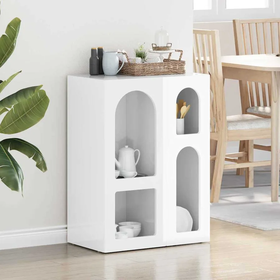 Buffet ELST Blanc brillant 59 x 35 x 80,5 cm Bois d'ingénierie